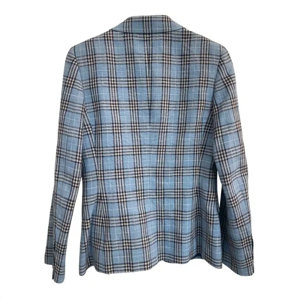 Giorgio’s of Palm Beach Blazer/Jacket, Blue Plaid, Italian women 42R